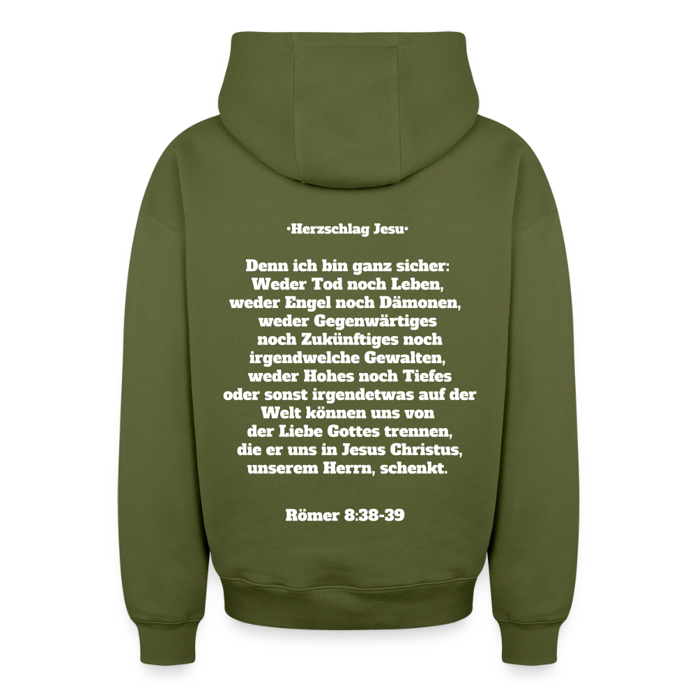 Oversized Heavyweight Kapuzenjacke - Römer 8:38-39 - Khaki