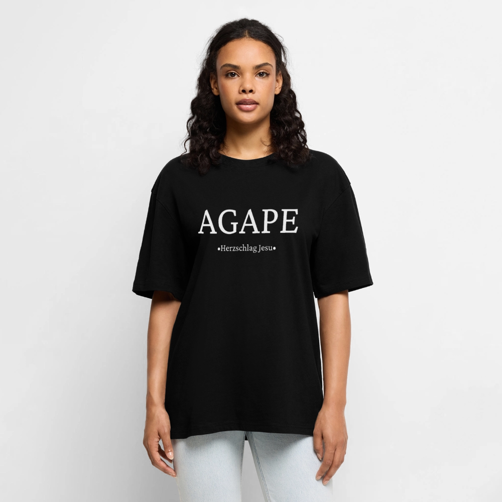 Unisex Premium Oversized Bio T-Shirt - Agape - Schwarz