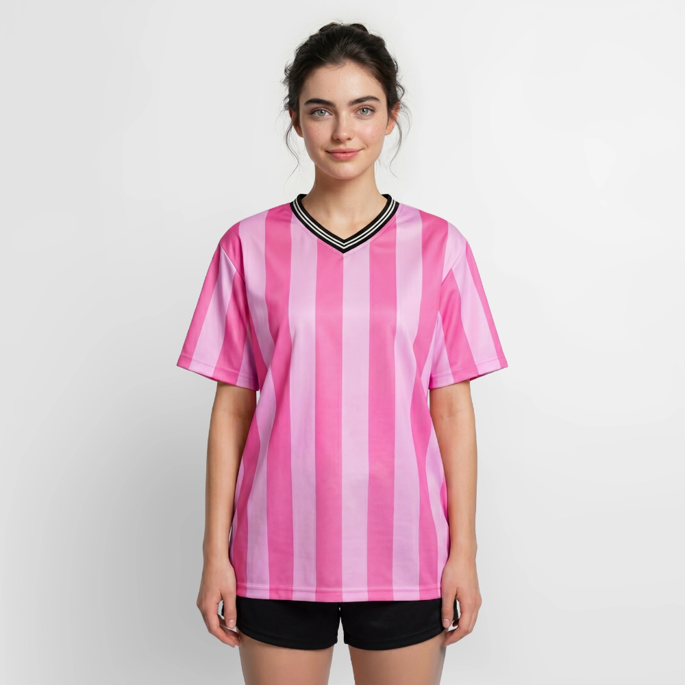 Football Style T-Shirt - Team Jesus - Rosa/Rosa Streifen