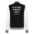 College-Sweatjacke - Alle ehre gebührt Jesus - Schwarz/Weiß