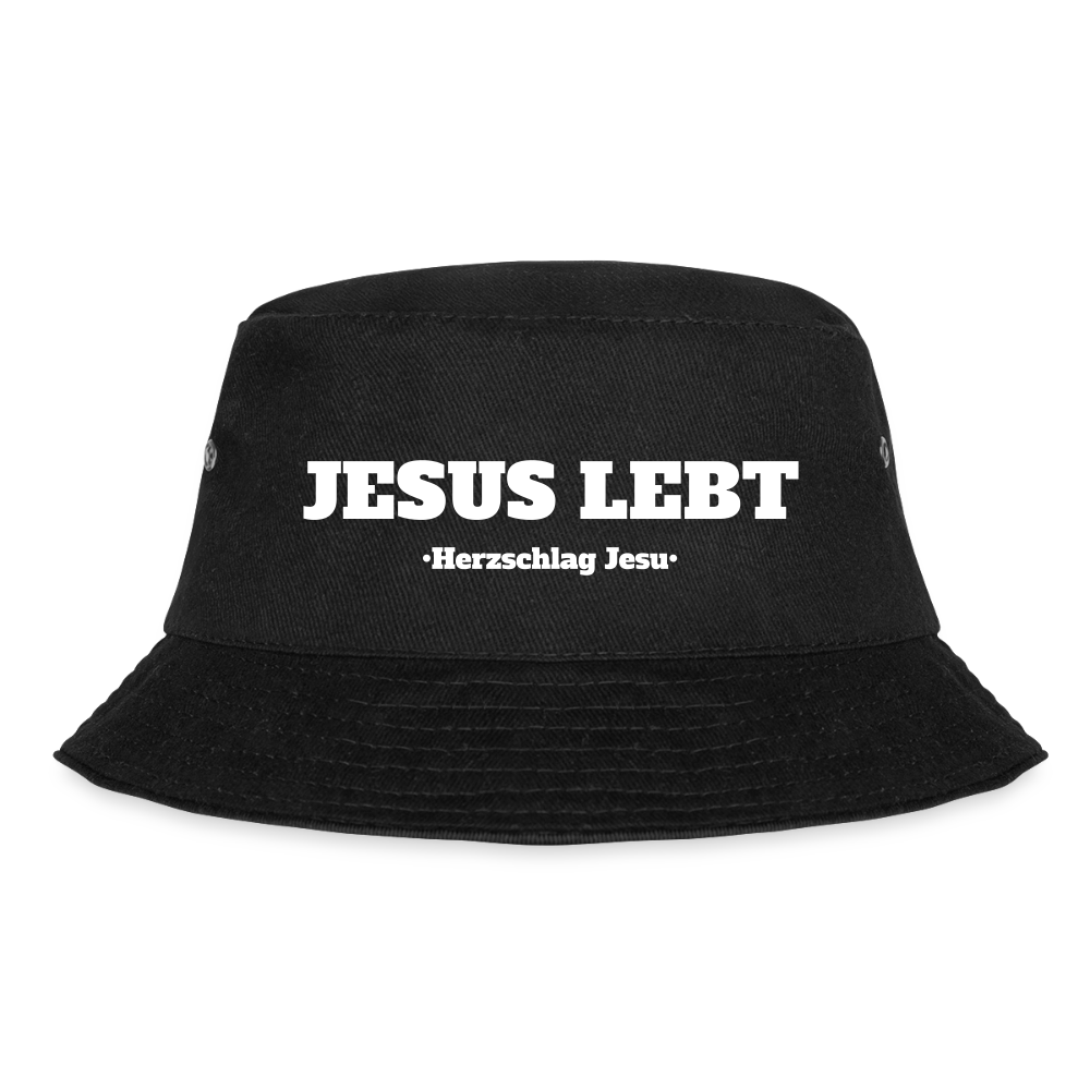 Bucket Hat - Jesus Lebt - Schwarz