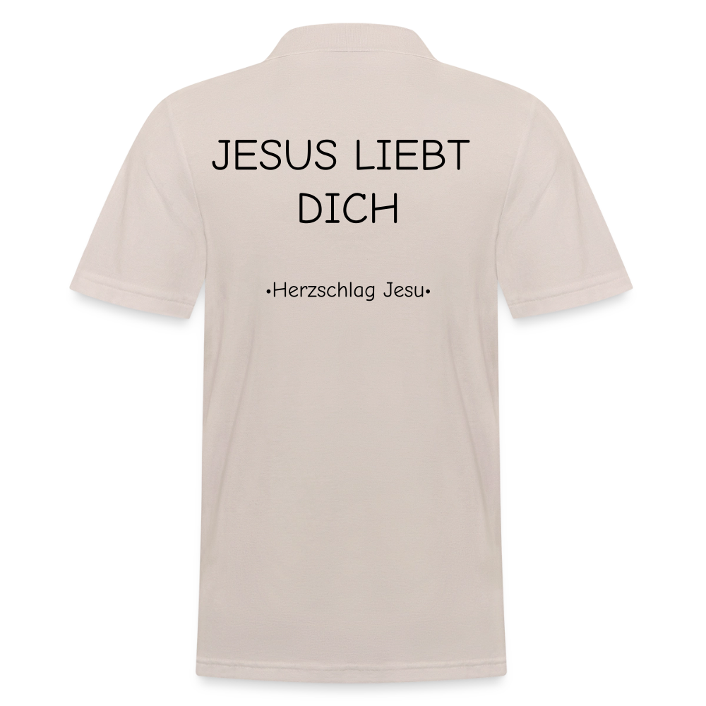 Männer Poloshirt - Jesus liebt dich - Beige