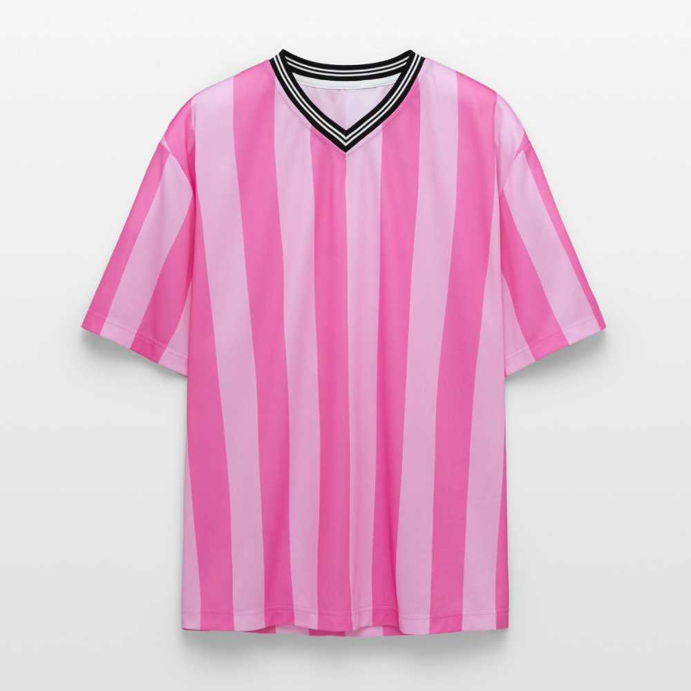 Football Style T-Shirt - Team Jesus - Rosa/Rosa Streifen