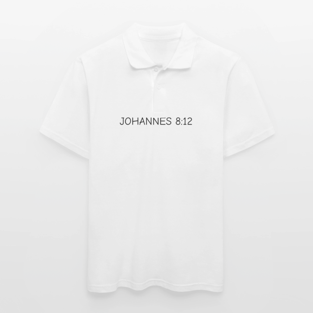 Männer Poloshirt -  Johannes 8:12 - Weiß