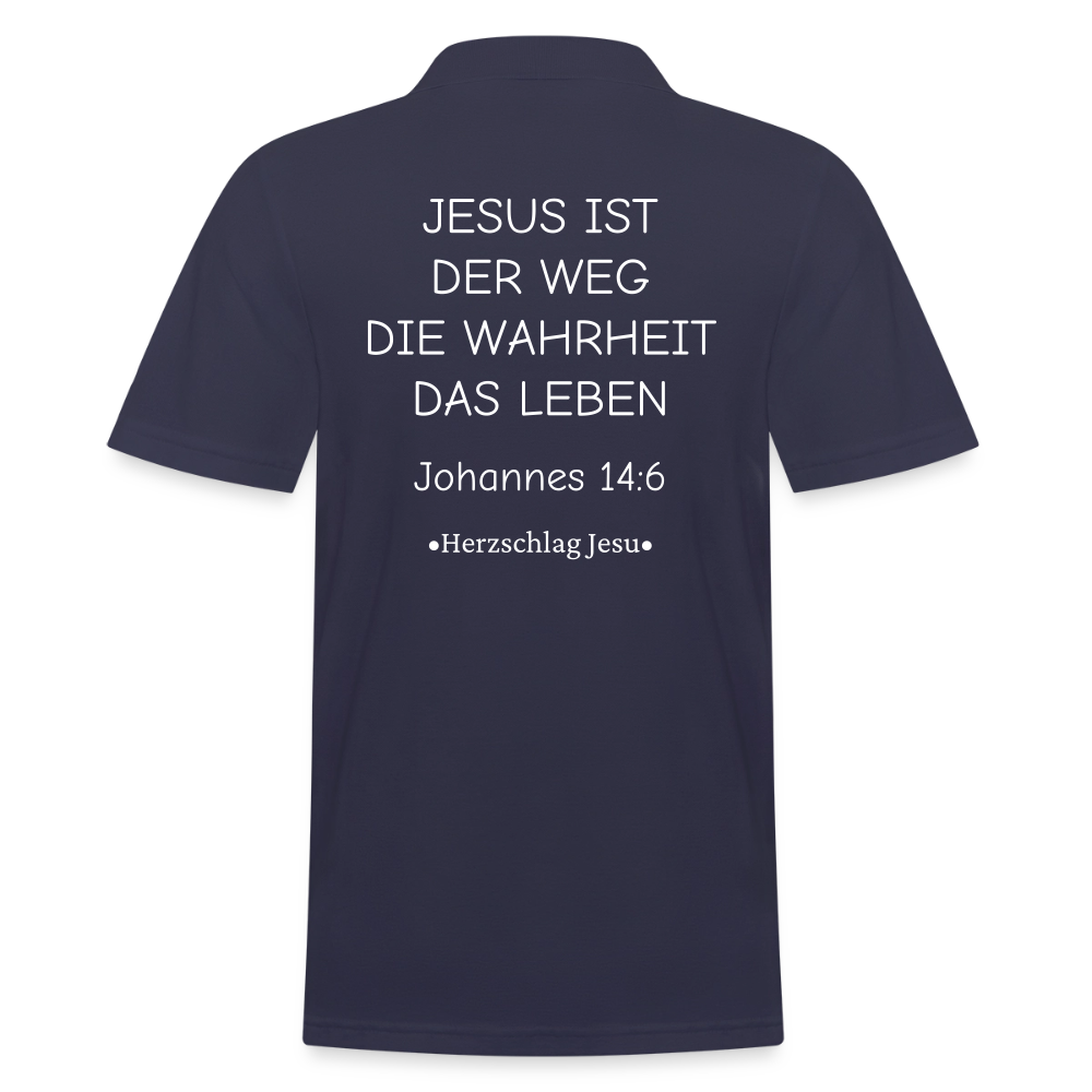 Männer Poloshirt - Johannes 14:6 - Navy