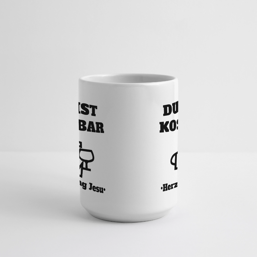 Große Panoramatasse 440 ml - Du bist Kostbar - Weiß