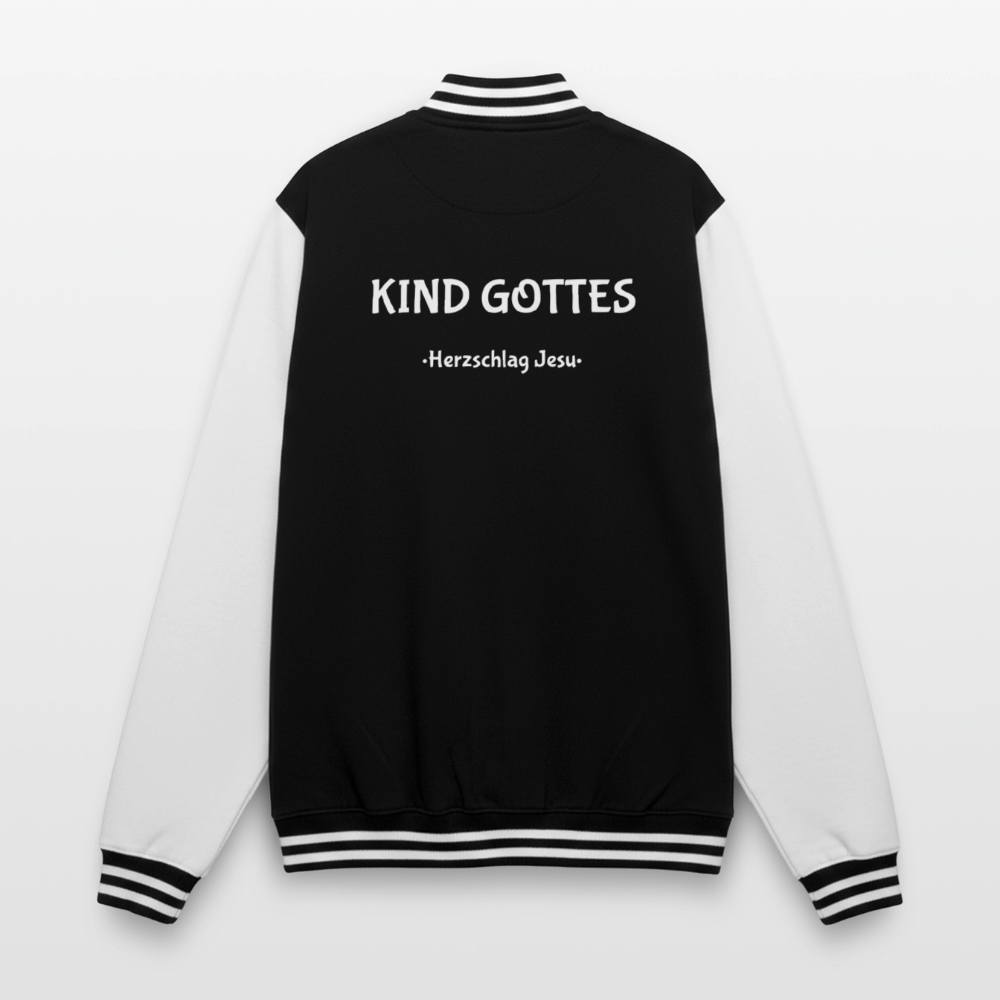 College-Sweatjacke - Kind Gottes - Schwarz/Weiß