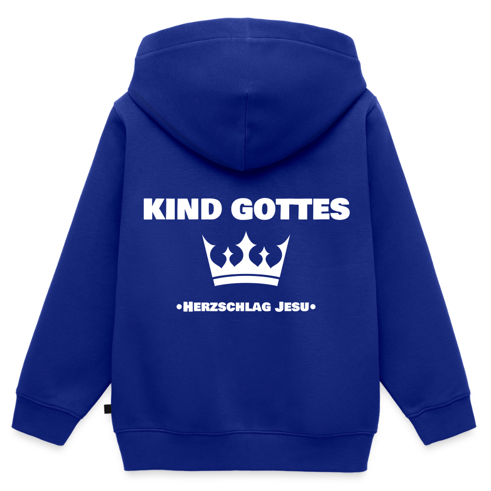 Kinder Premium Kapuzenjacke - Kind Gottes - mit Krone - Royalblau