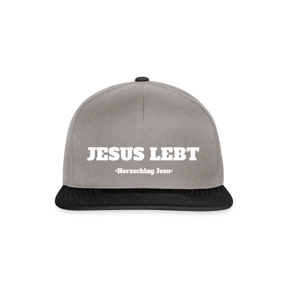 Snapback Cap - Jesus Lebt - Graphit/Schwarz