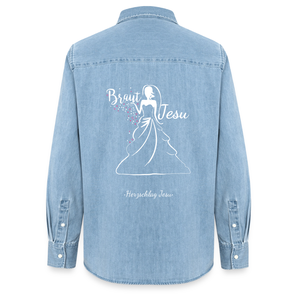 Frauen Jeanshemd - Braut Jesu - verwaschenes Hellblau