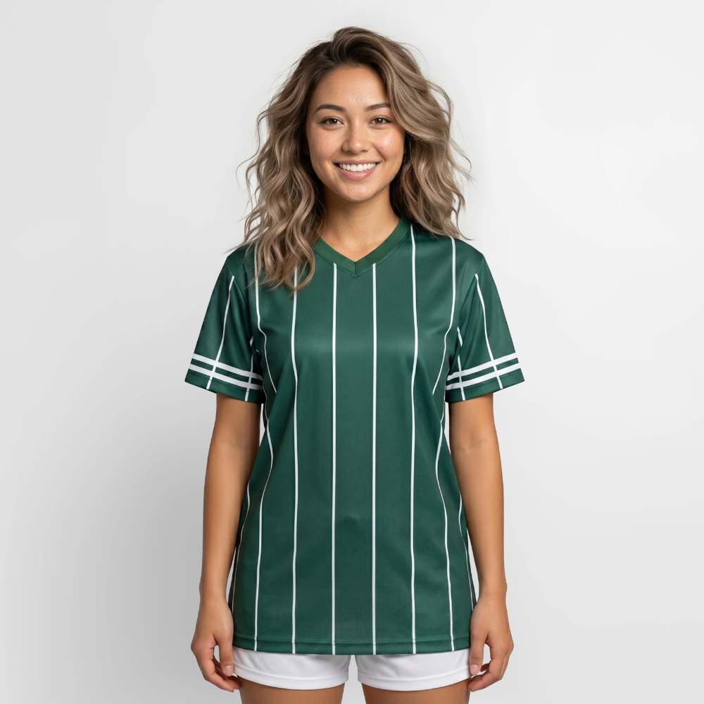 Unisex Football Style T-Shirt - Team Jesus - Dunkelgrün/Weiß