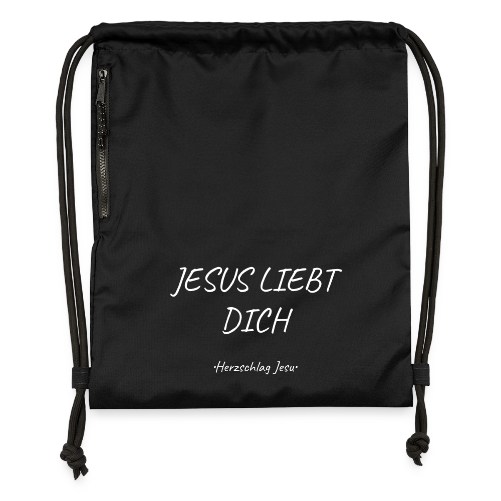 Turnbeutel - Jesus liebt dich - Schwarz