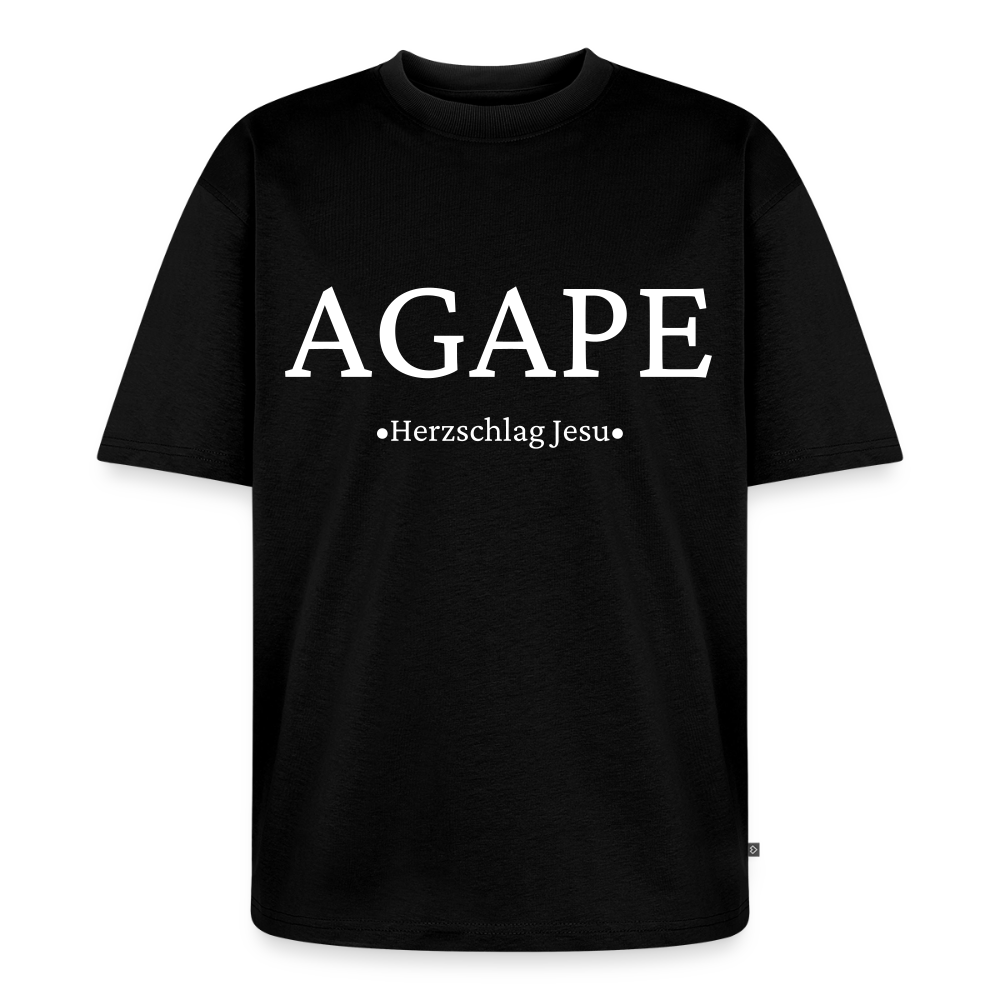 Unisex Premium Oversized Bio T-Shirt - Agape - Schwarz
