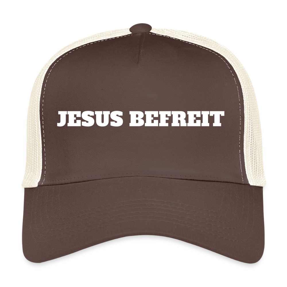 Trucker Cap - Jesus Befreit - Braun/Beige
