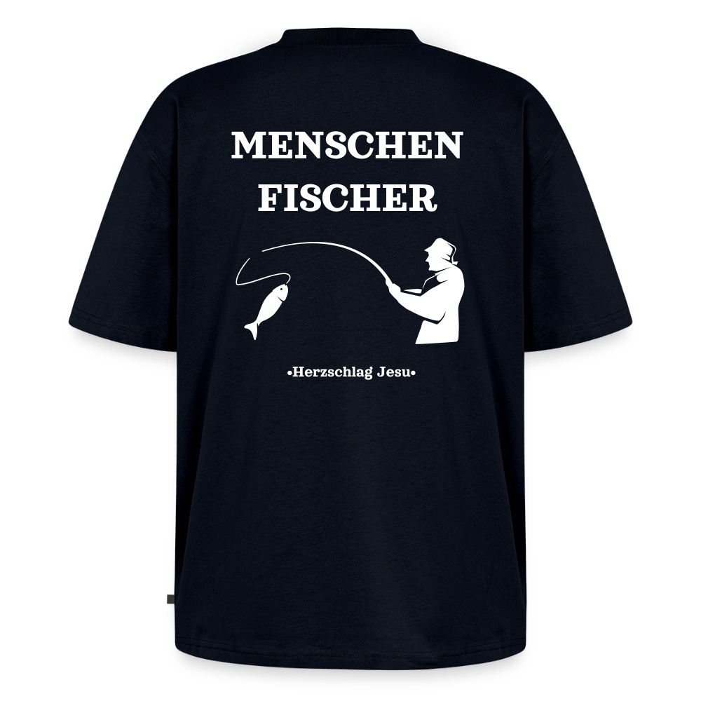 Premium Oversized Bio T-Shirt - Menschen Fischer - Navy