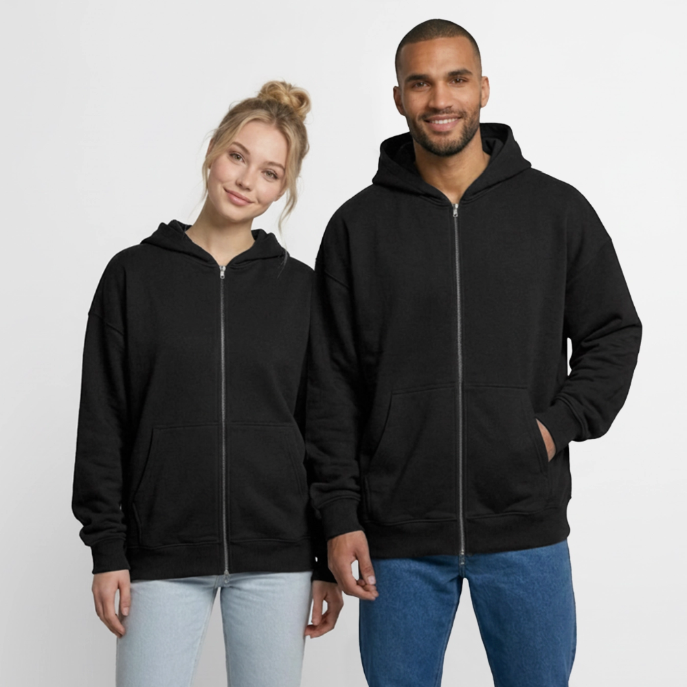 Oversized Heavyweight Kapuzenjacke - Römer 8:38-39 - Schwarz
