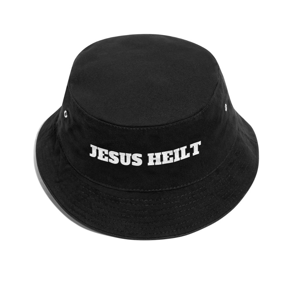 Bucket Hat - Jesus Heilt - Schwarz