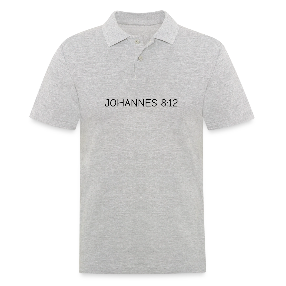 Männer Poloshirt -  Johannes 8:12 - Grau meliert