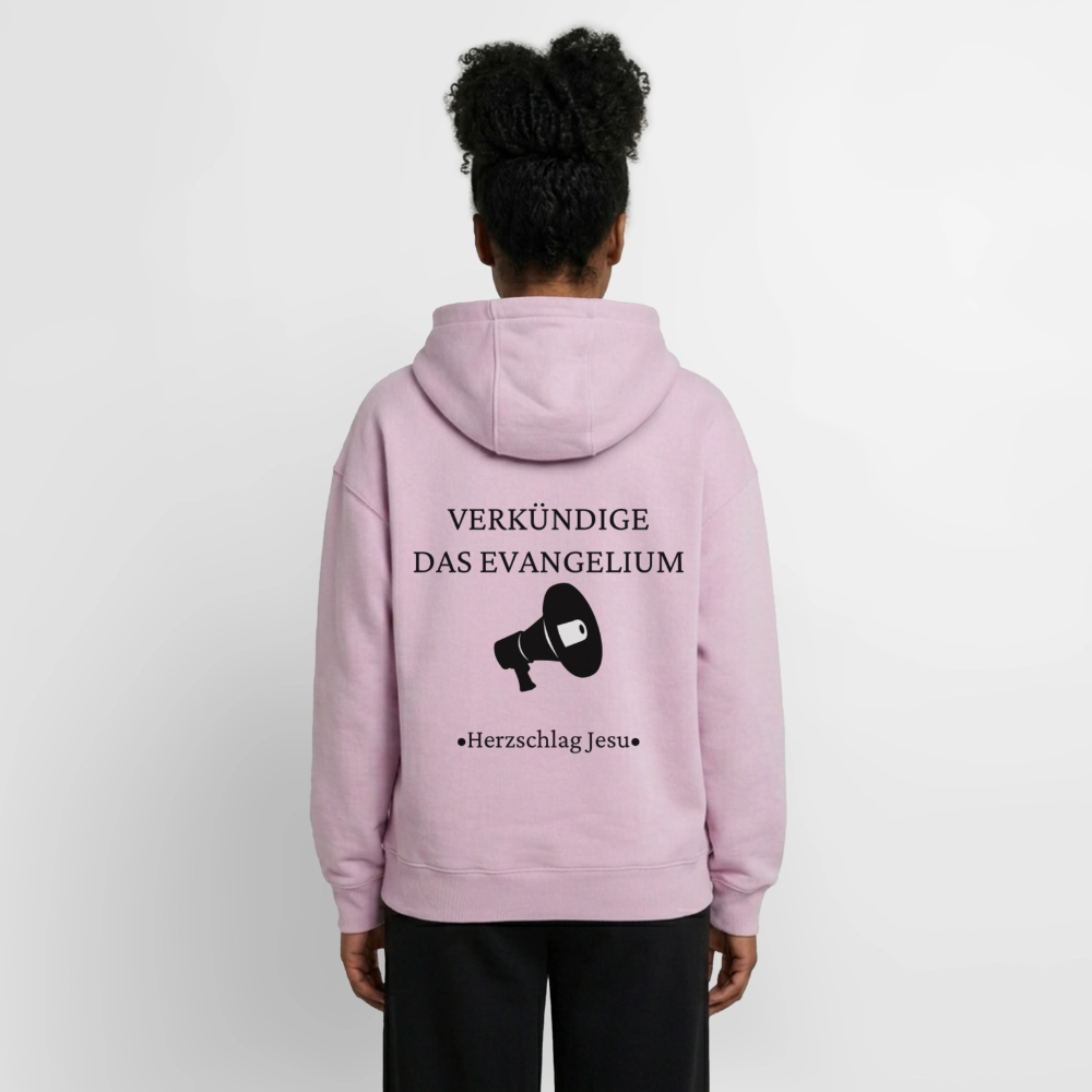 Oversized Heavyweight Kapuzenjacke - Verkündige das Evangelium - Altrosa