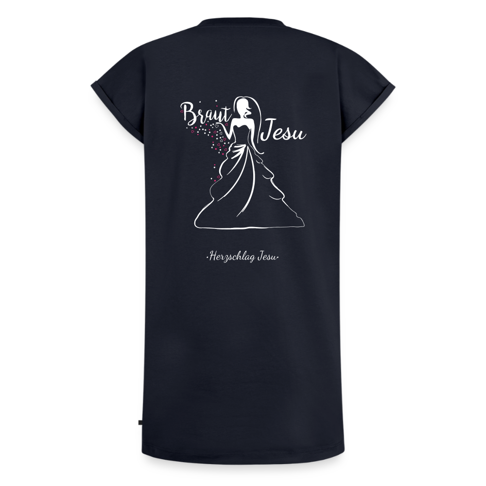 Frauen Premium Organic T-Shirt Kleid - Braut Jesu - Navy