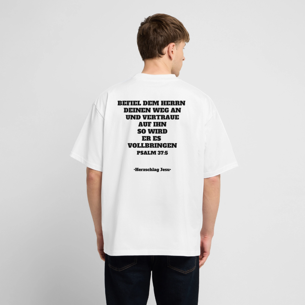 Oversized Heavyweight Unisex T-Shirt - Psalm 37:5 - Weiß