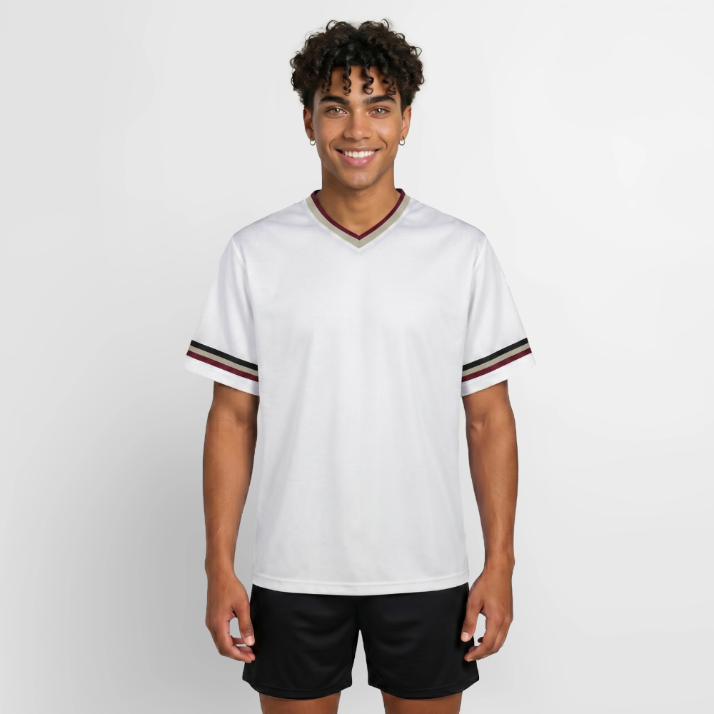 Football Style T-Shirt - Team Jesus - Offwhite/Bordeaux