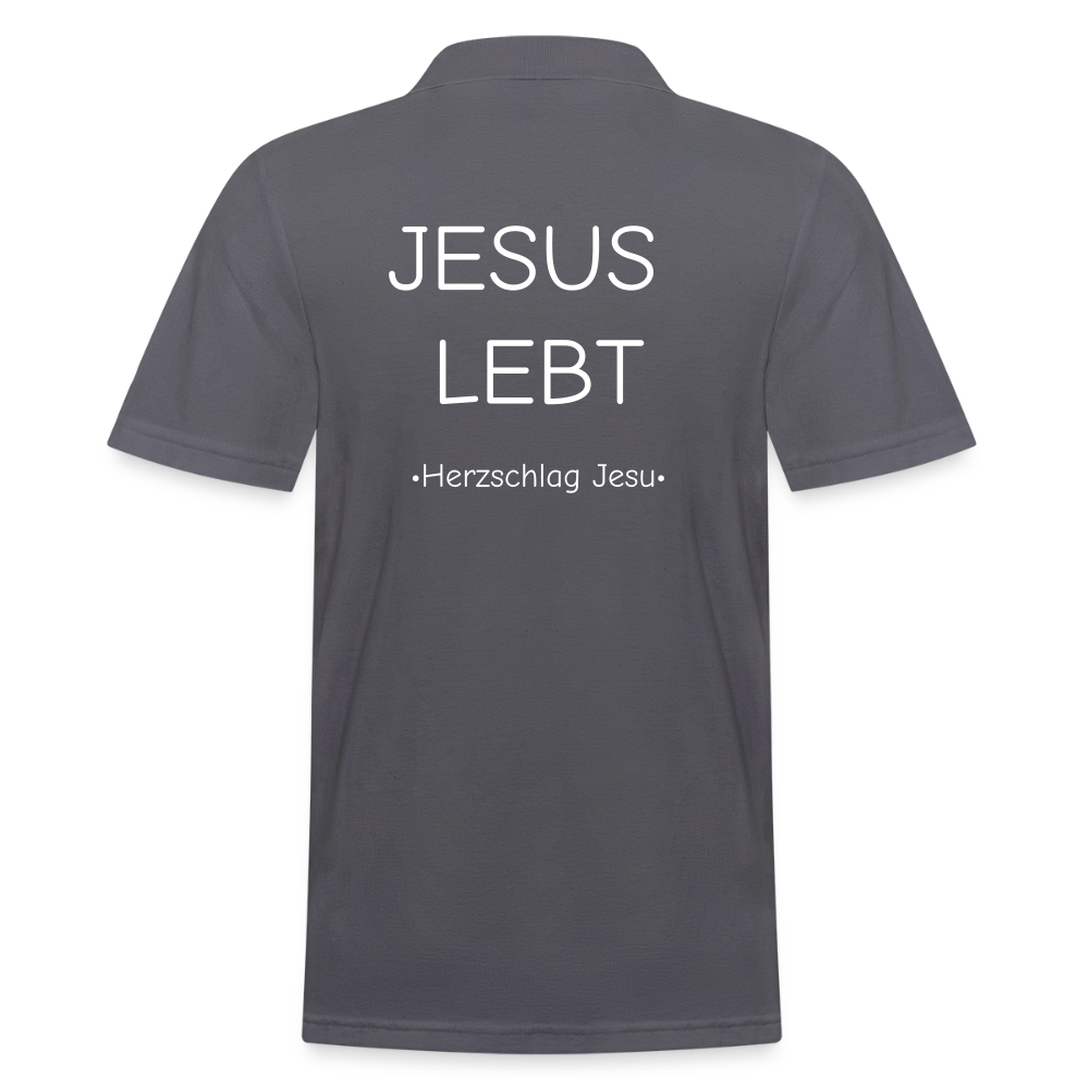 Männer Poloshirt - JESUS LEBT - Anthrazit