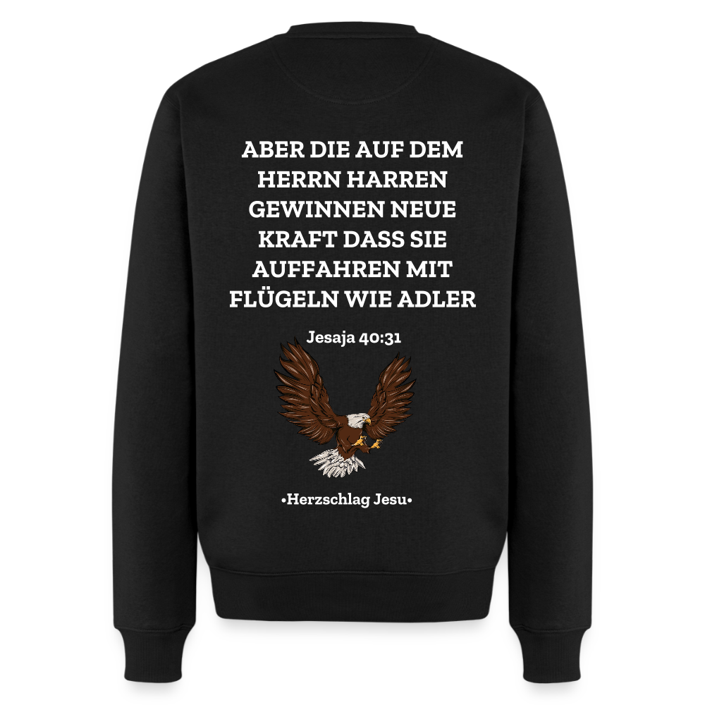 Männer Premium Pullover - Jesaja 40:31 mit Adler - Schwarz