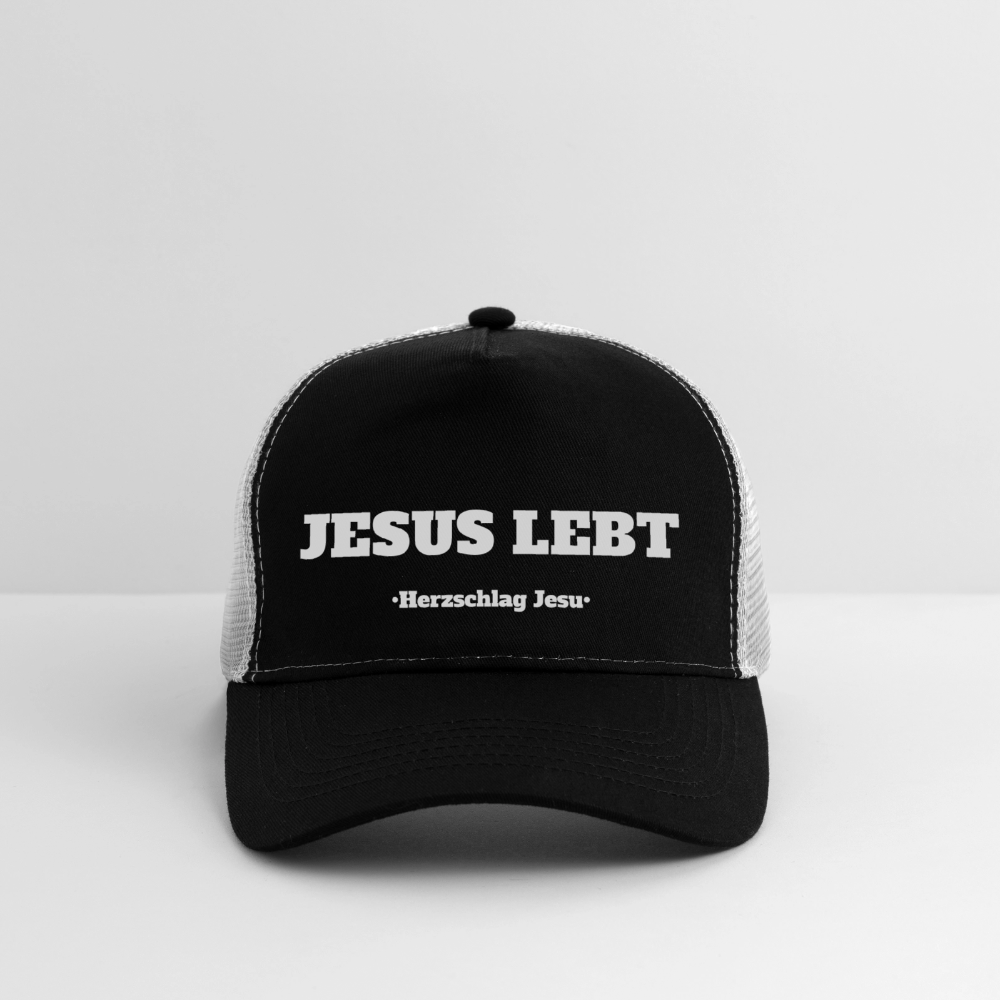 Trucker Cap - Jesus Lebt - Schwarz/Steingrau