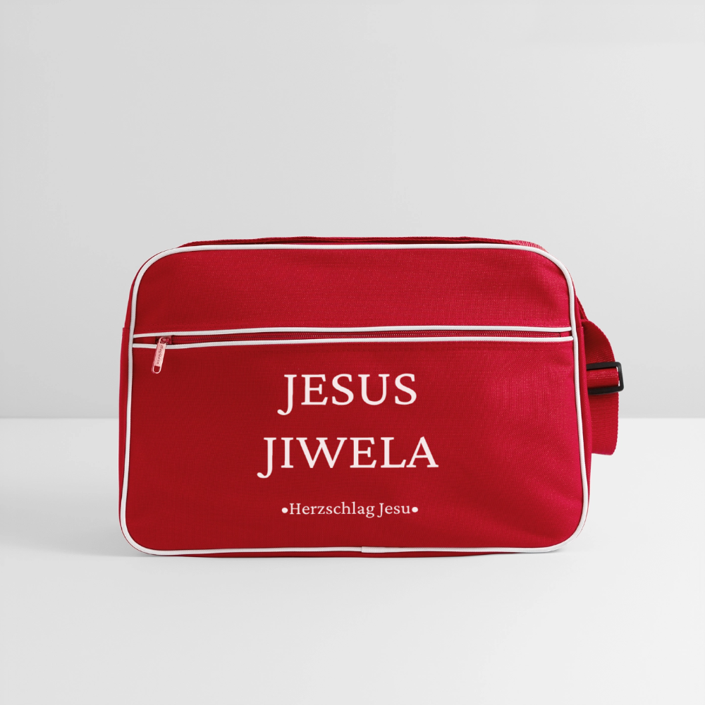 Retro Tasche - Jesus Jiwela - Romenes - Rot/Weiß