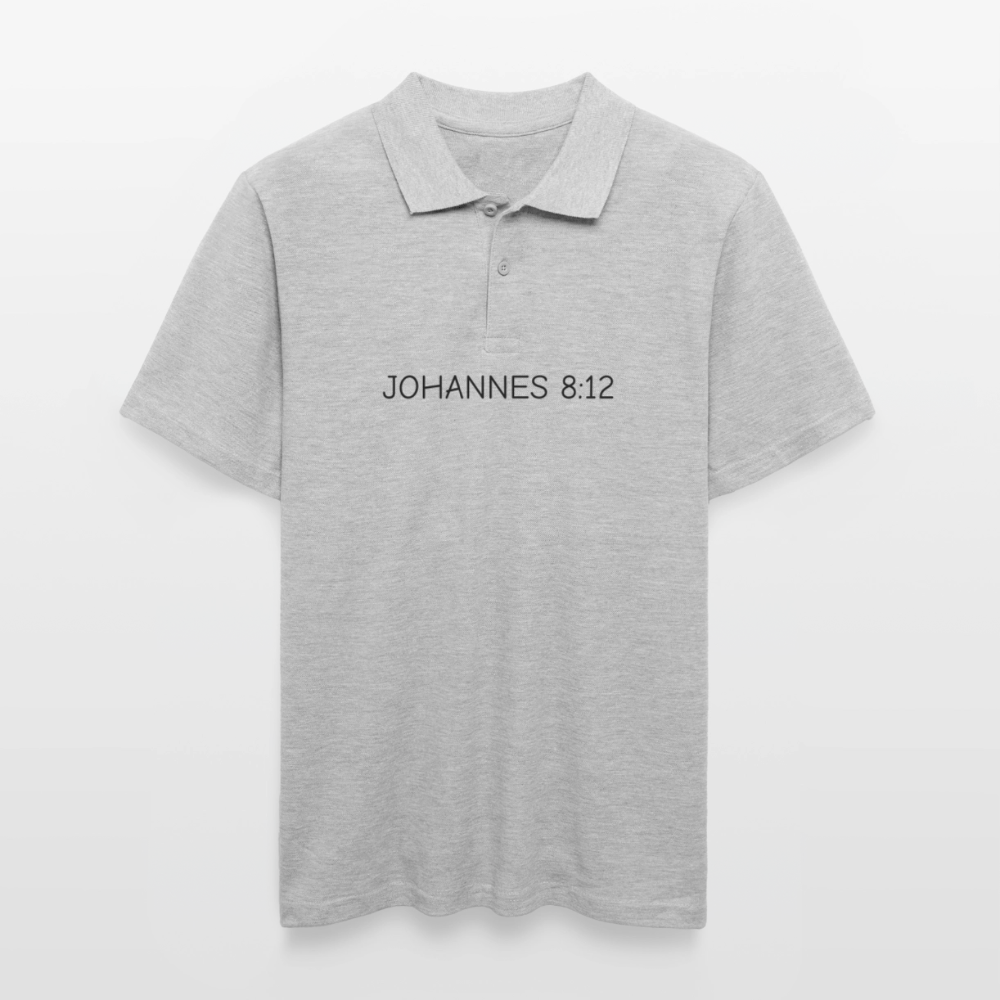 Männer Poloshirt -  Johannes 8:12 - Grau meliert