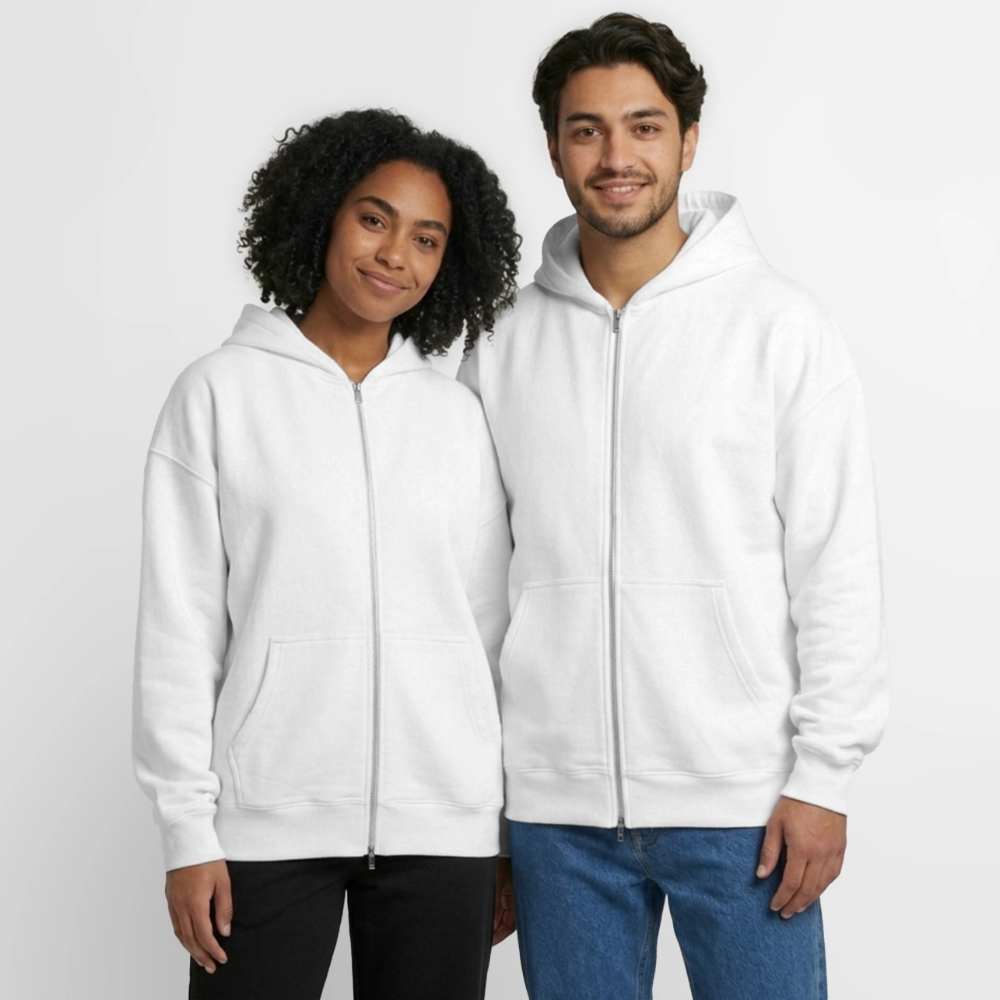 Oversized Heavyweight Kapuzenjacke - Verkündige das Evangelium - Weiß