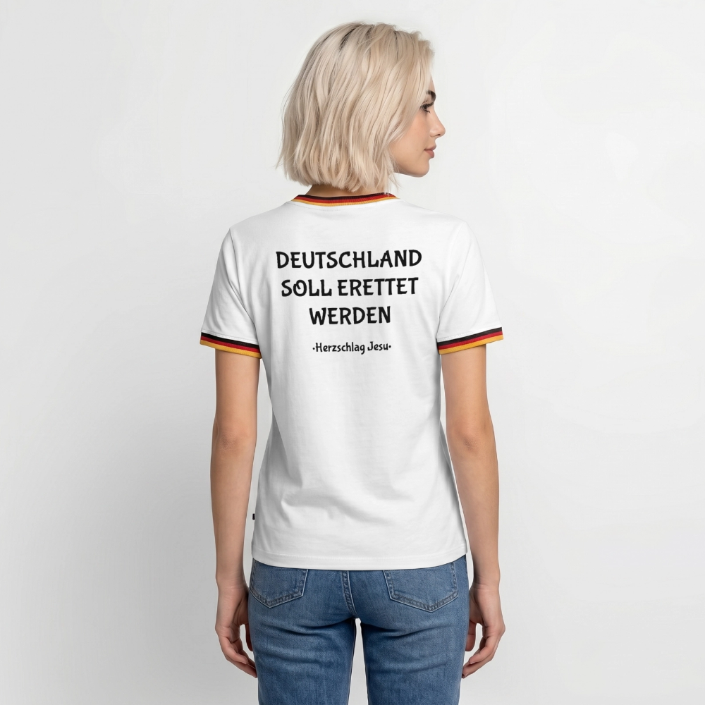Deutschland T-Shirt - Deutschland soll errettet werden - Weiß/Dreifarbig