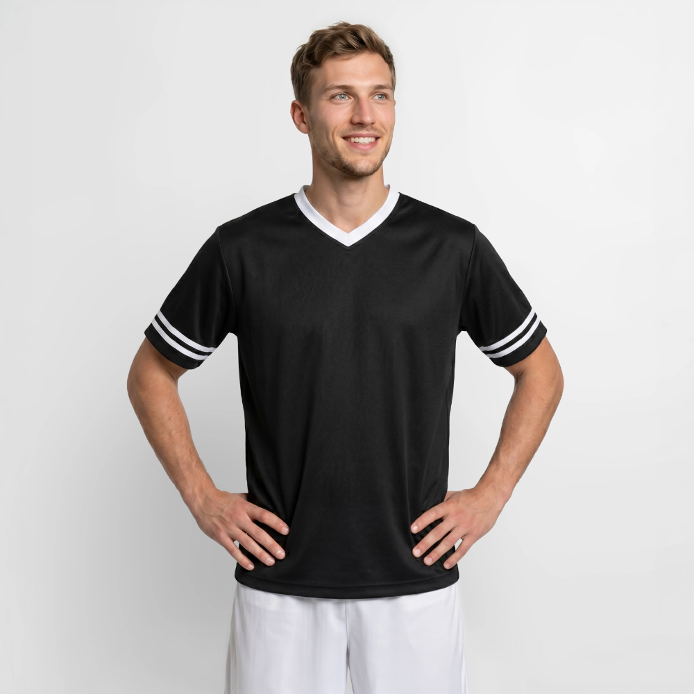 Unisex Football Style T-Shirt - Team Jesus - Schwarz/Weiß