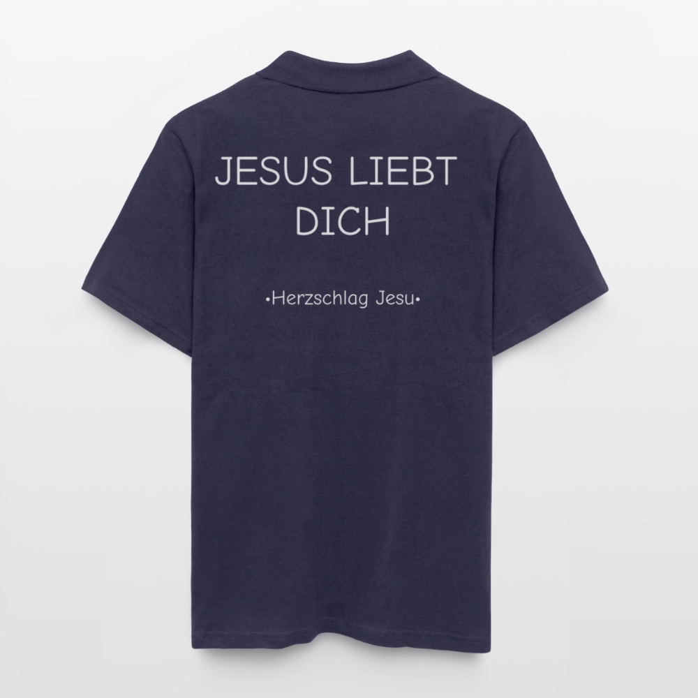 Männer Poloshirt - Jesus liebt dich - Navy