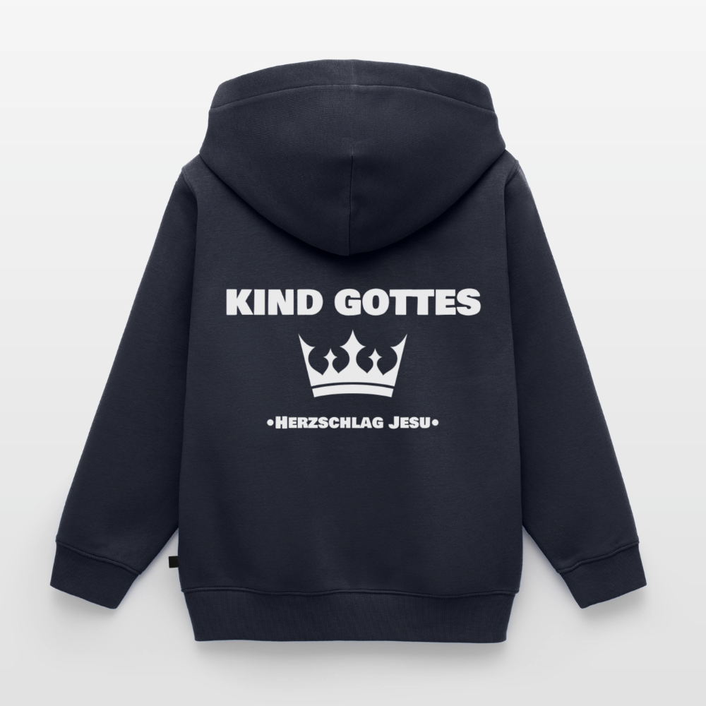 Kinder Premium Kapuzenjacke - Kind Gottes - mit Krone - Navy
