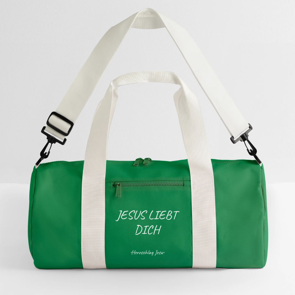Reisetasche - Jesus liebt dich - Kellygrün/Offwhite