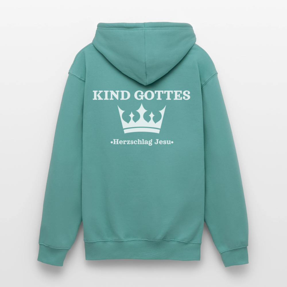 Hoodie - Kind Gottes - mit Krone - Pastelltürkis