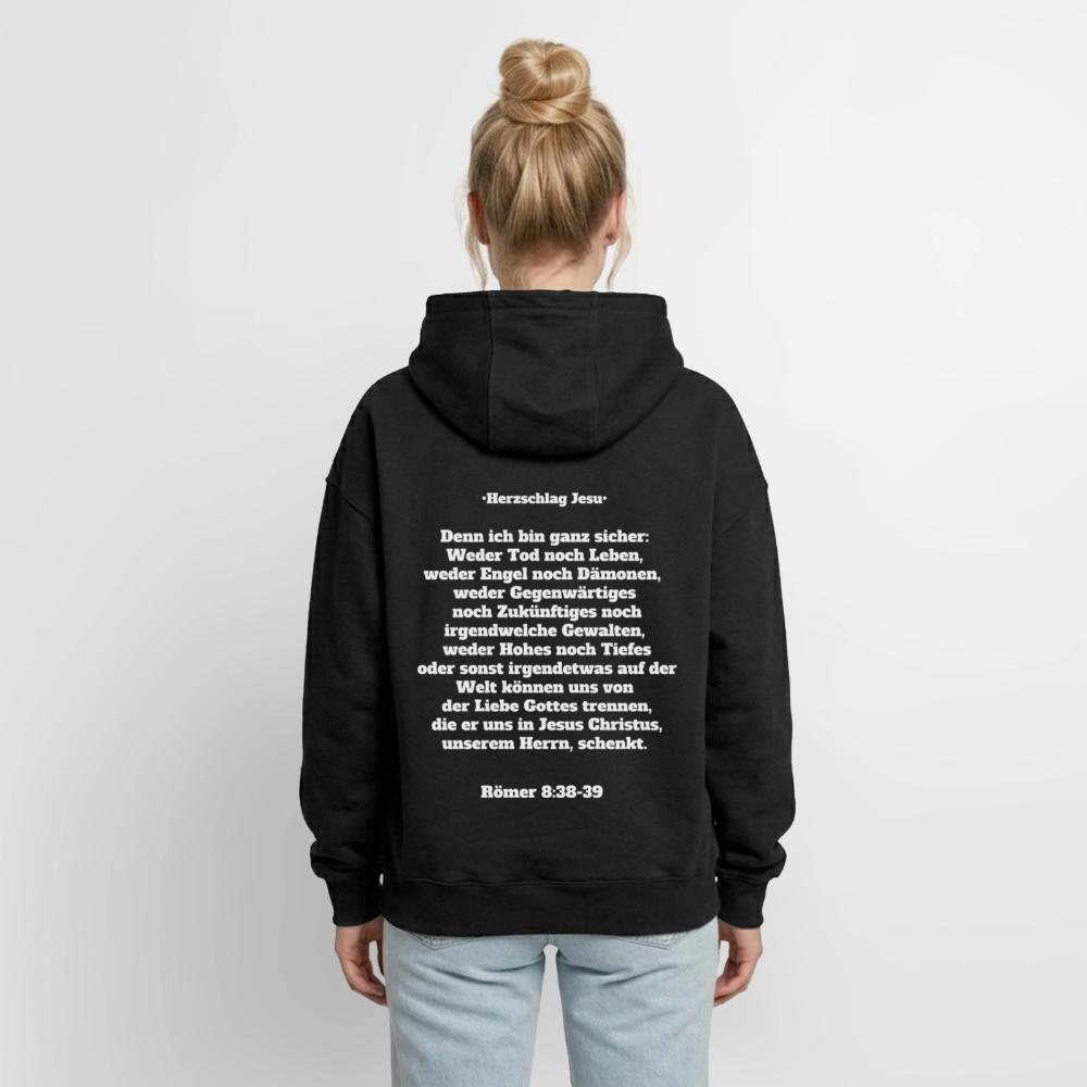 Oversized Heavyweight Kapuzenjacke - Römer 8:38-39 - Schwarz