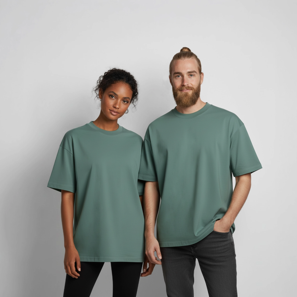 Premium Boxy Heavyweight Organic T-Shirt  -  Jesus begegnet heute noch! - Grüner Bucht