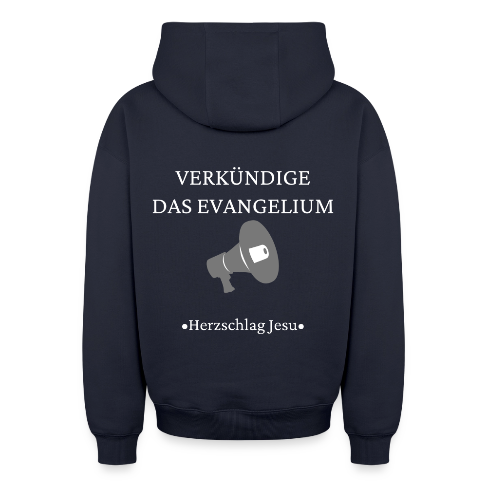 Oversized Heavyweight Kapuzenjacke - Verkündige das Evangelium - Navy