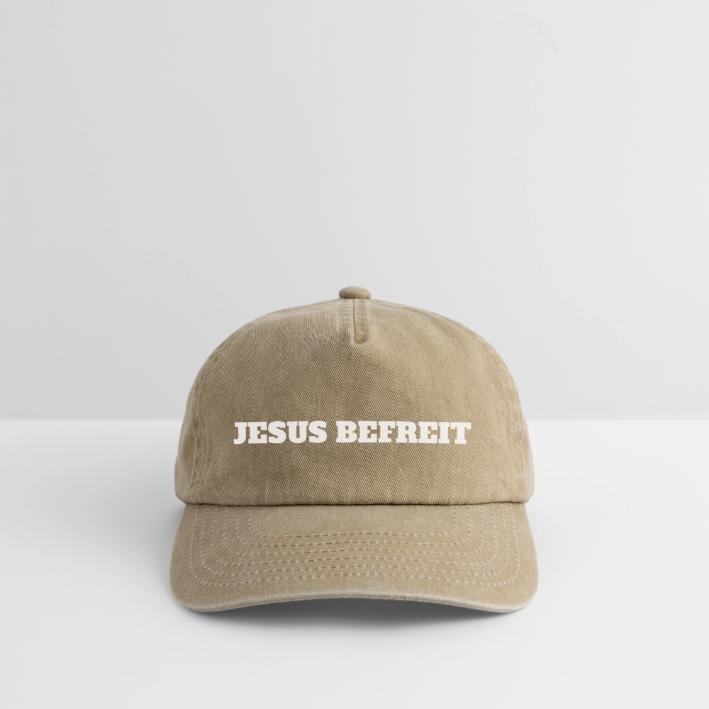 Relaxed Vintage Cap - Jesus Befreit - Vintage Beige
