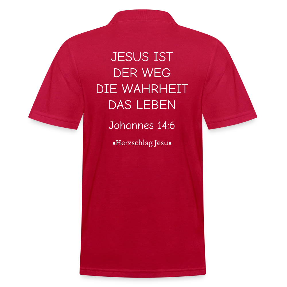 Männer Poloshirt - Johannes 14:6 - cherry red