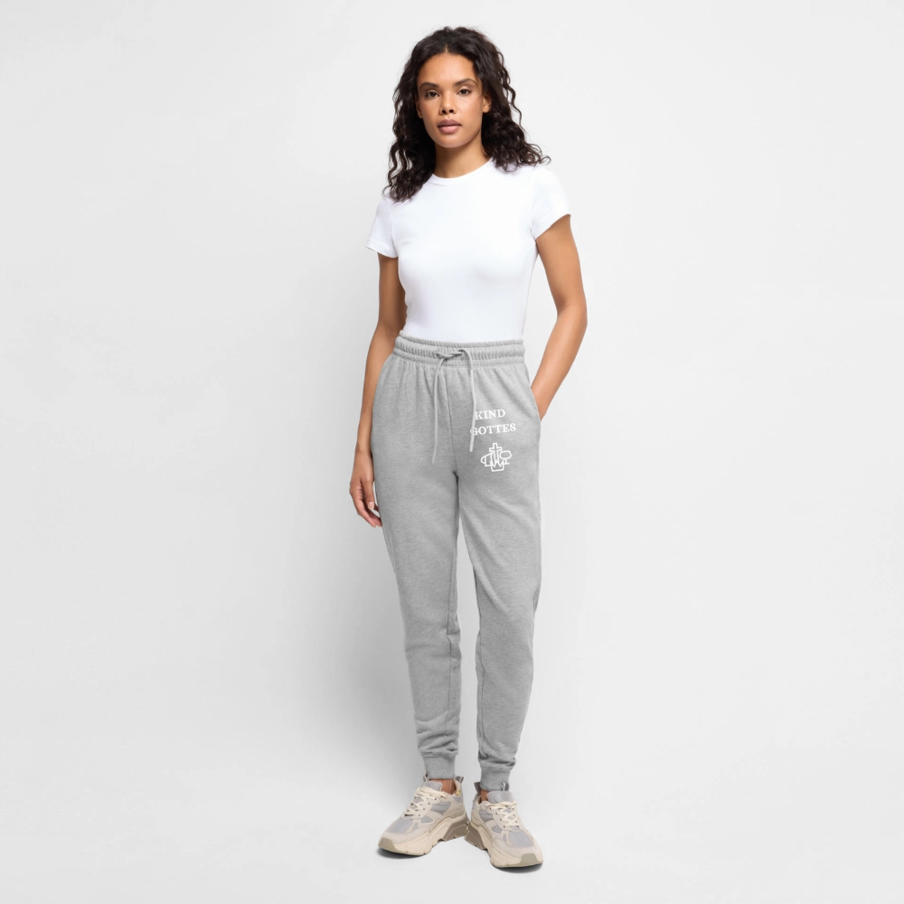 Frauen Bio Jogginghose - Kind Gottes Design - Grau meliert
