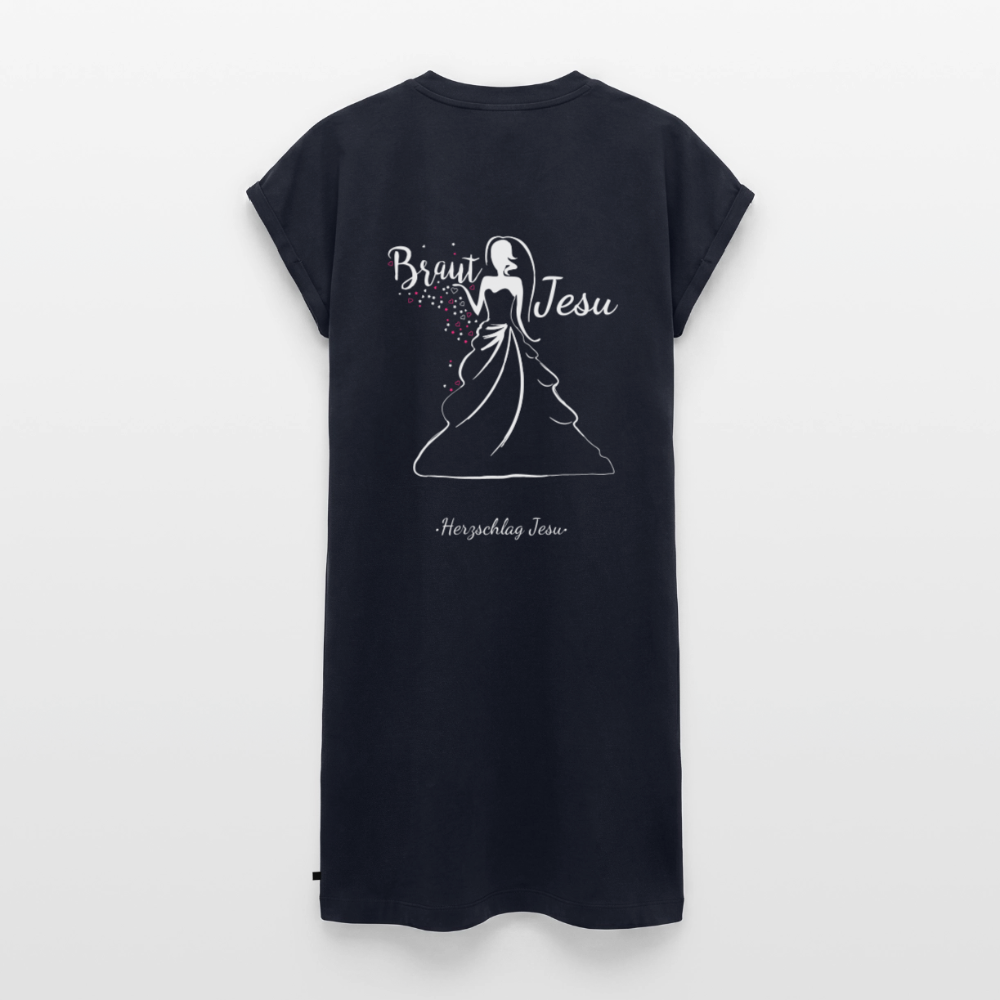 Frauen Premium Organic T-Shirt Kleid - Braut Jesu - Navy