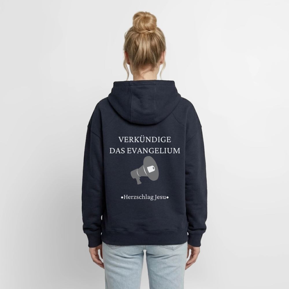 Oversized Heavyweight Kapuzenjacke - Verkündige das Evangelium - Navy