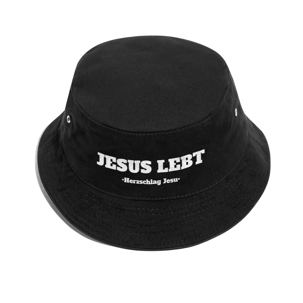 Bucket Hat - Jesus Lebt - Schwarz
