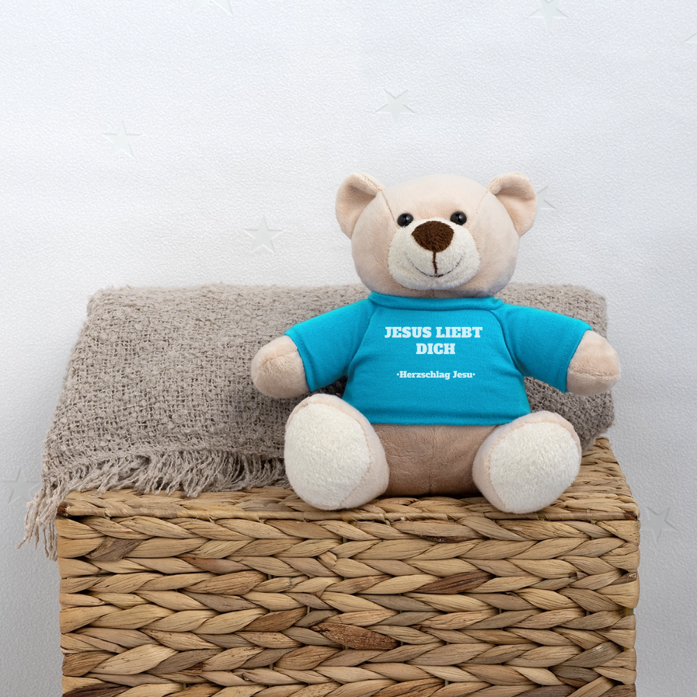 Teddy - Jesus liebt dich - Atollblau