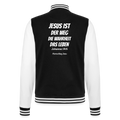 College-Sweatjacke - Johannes 14:6 Jesus ist der weg, die Wahrheit, das leben - Schwarz/Weiß