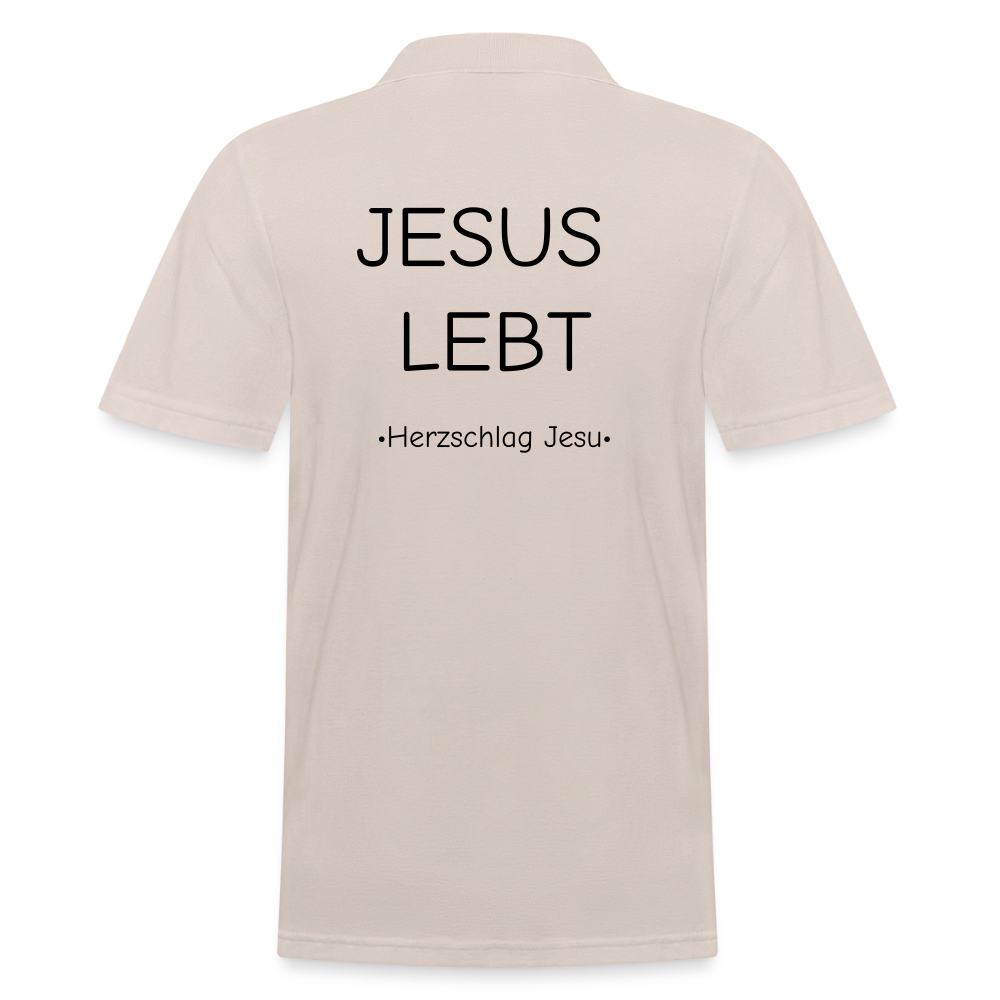Männer Poloshirt - JESUS LEBT - Beige
